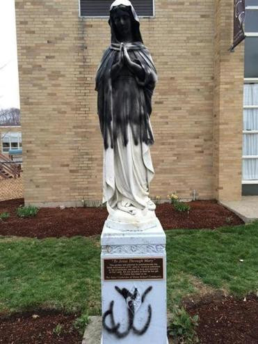 Norwood-Virgin-Mary-statue vandalism