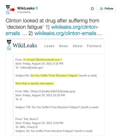 Clinton-looked-at-drug-after-suffering-from-_decision-fatigue wikileaks