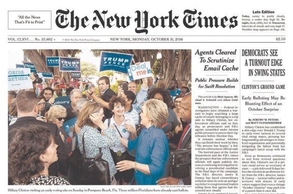 new york times hillary trump signs