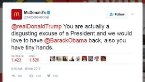 mcdonalds trump tweet