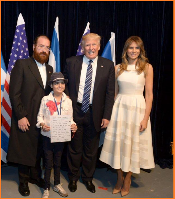 trump melani sick israeli girl