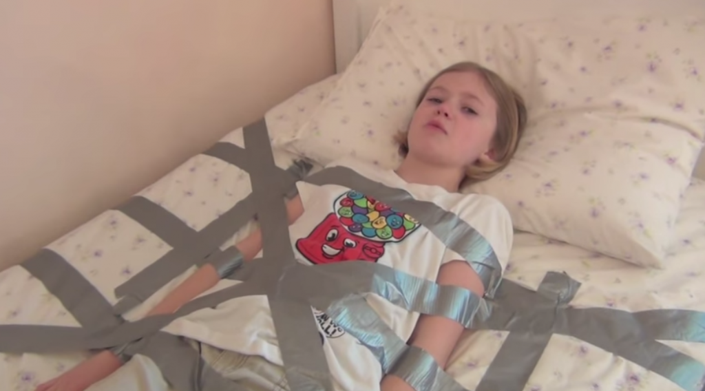 child duct tape bed