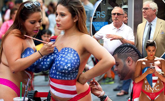 Times Squares naked ladies on the run as New York Mayor 