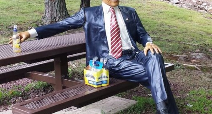 Obama Statue Stolen From Porch, Found Later With Empty Bottles Of Alcohol And Cigarette