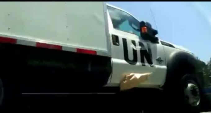 UN Medic Trucks Caught Trying to Hide Logo Traveling Through Louisiana