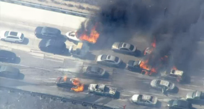 California Wildfires Jump Highway Setting Trapped Cars Ablaze, Evacuations Ordered