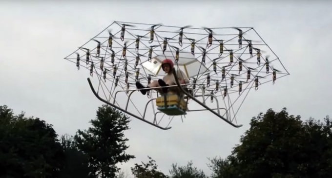 British Man Builds Chopper From 54 Drones