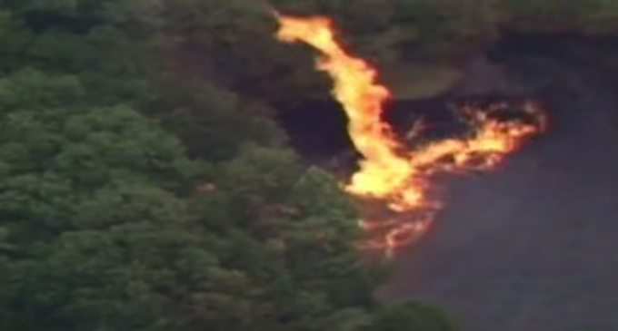 Firenado!  800,000 Gallons of Jim Beam Whisky Spills Into Pond Causes Infernal