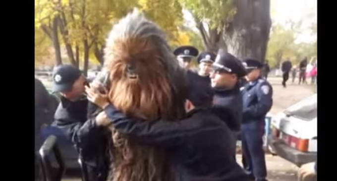 Chewbacca Arrested Driving Darth Vader to Ukraine Election