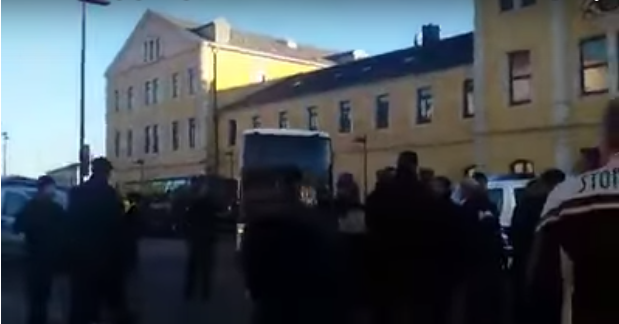 Irate Germans Block Migrant Bus