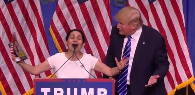 Hispanic Woman Crazy for Trump
