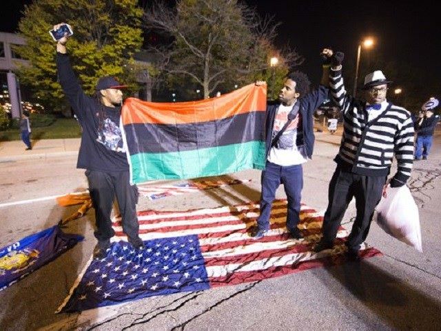 Black Lives Matter Protesters Burn American Flag, Hoist Black Resistance Flag