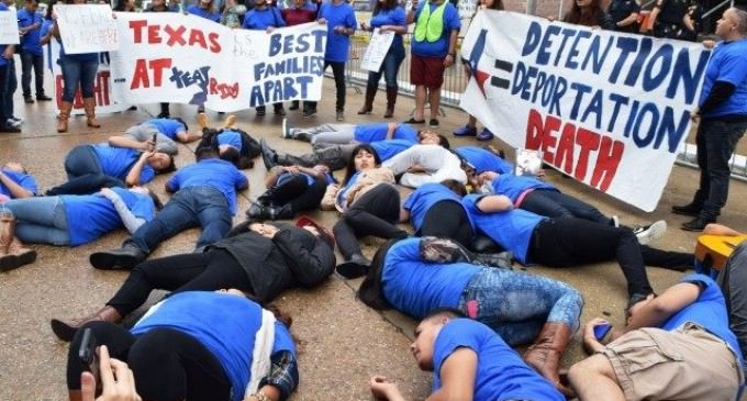Dreamers Stage a ‘Die-In’ To Demand Texas Not Deport Criminal Illegals