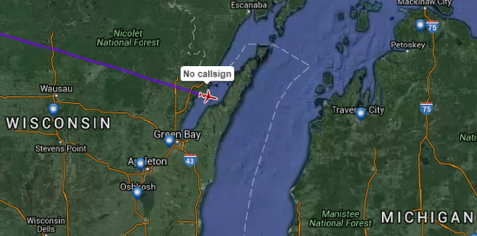 Russian Air Force Jet Displaying No Callsign Enters California