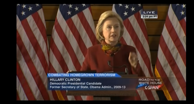 Hillary: We Need To Disarm Americans Because “Terrorists Use Guns to Kill Americans”