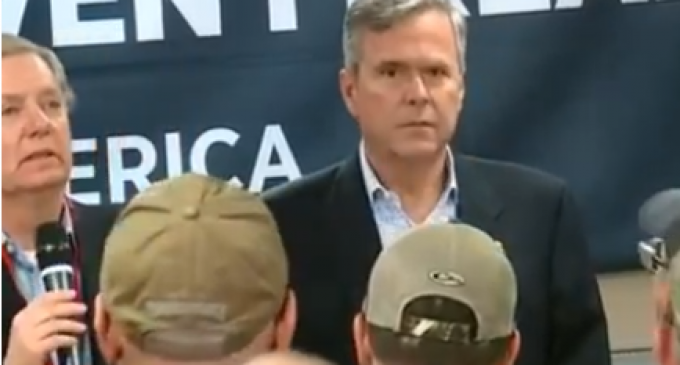 Jeb Bush Raises Hand When Asked “Who Here is a Democrat?”