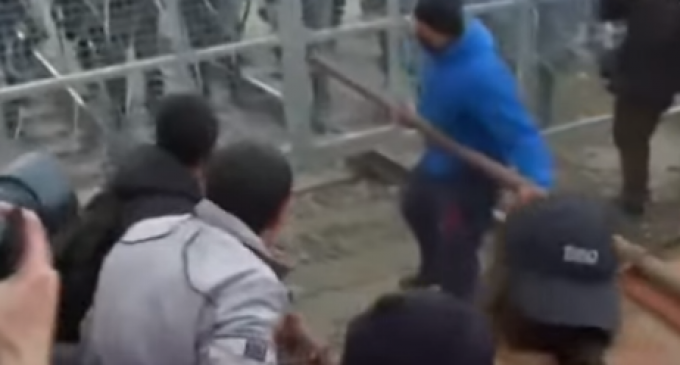 Migrants Use Battering Ram To Bust Through Border Fence, Attack Police