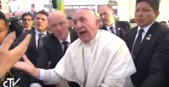 Pope Reprimands Emotional Mexicans Who Grab Him