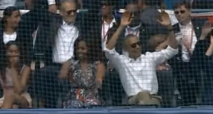 Obama Enjoys Baseball As Brussels Burns