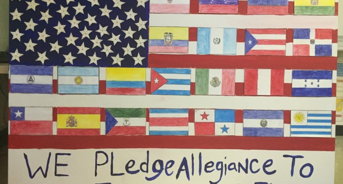 Outrage After Students Taught To Pledge Allegiance To An International Flag