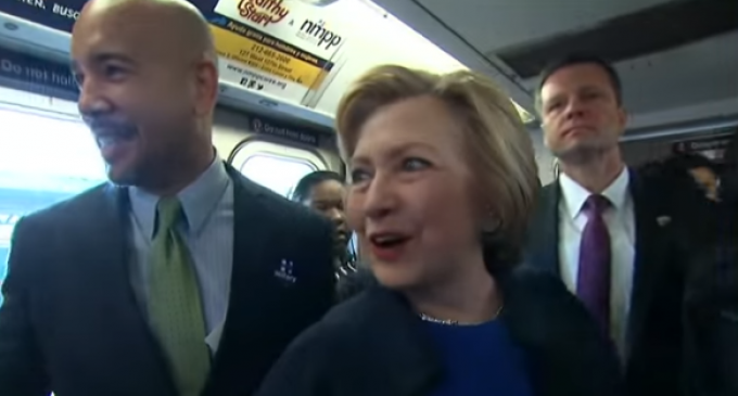 Hillary Breaks the Law on NYC Subway