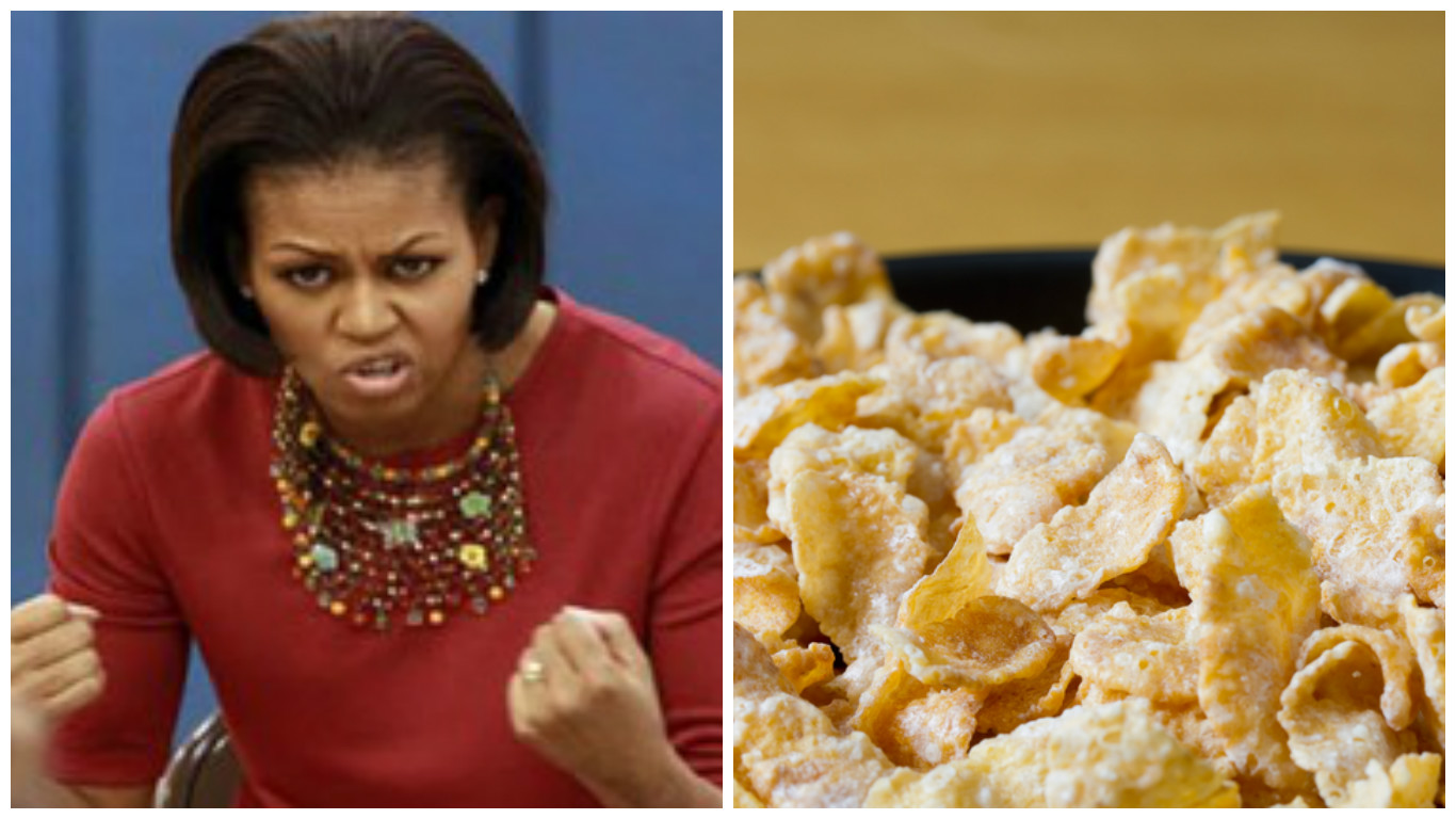 Michelle Obama Bans Frosted Flakes