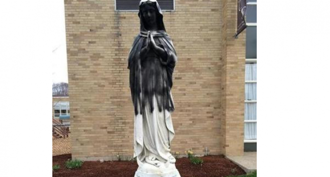 Virgin Mary Statue Desecrated by Muslim Vandals