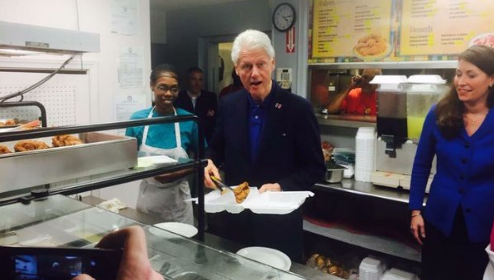 Bill Clinton Literally Serves Fried Chicken to Black Voters