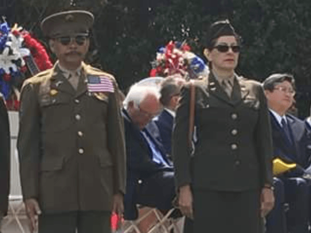 Bernie Sanders Naps during Memorial Day Ceremony