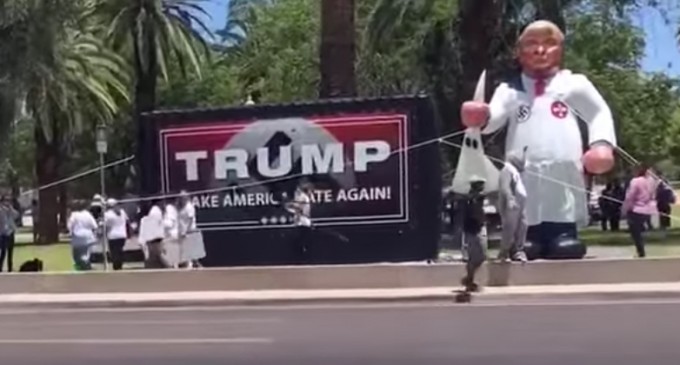 Protestors Create ‘Grand Wizard’ Trump Float for Phoenix Rally