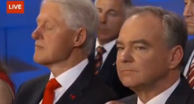 Bill Falls Asleep During Hillary’s Convention Speech