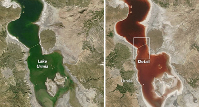 Iran’s Lake Urmia Turns Blood-red