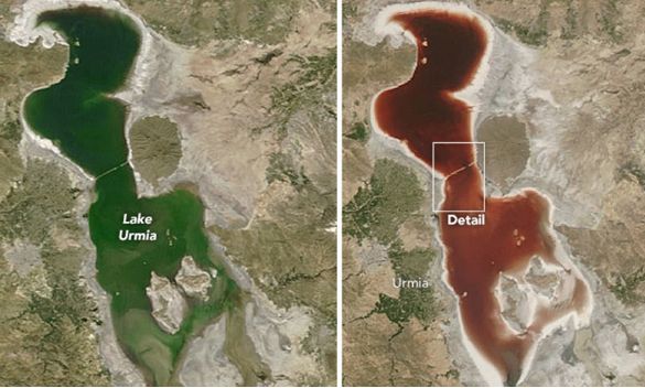 Iran’s Lake Urmia Turns Blood-red