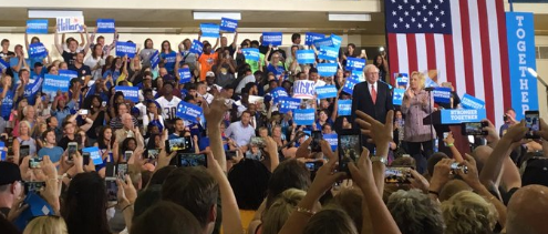 Liberal Media Tweets Misleading Photo of “Big boisterous crowd” at Hillary Campaign Rally