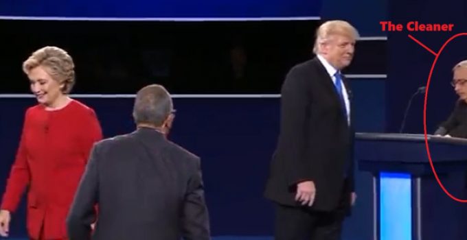 Did “The Cleaner” Remove a Cheating Device from Hillary’s Podium After the Debate?