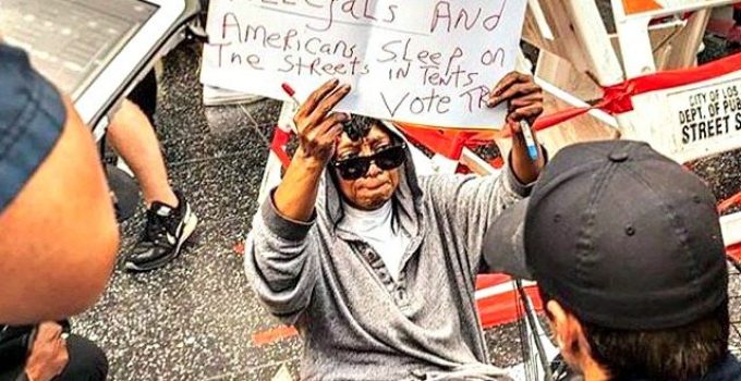 Homeless Woman Protecting Trump’s Hollywood “Star” Attacked By Liberals, Trump Has a Gift for Her