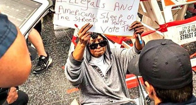 Homeless Woman Protecting Trump’s Hollywood “Star” Attacked By Liberals, Trump Has a Gift for Her