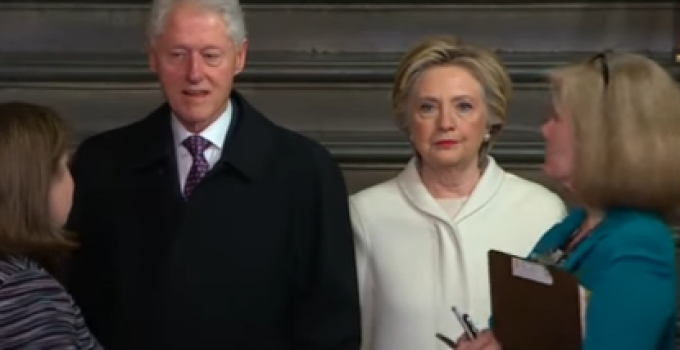 Hillary Clearly Miserable at Trump Inauguration, Crowd Boos and Chants ‘Lock Her Up’