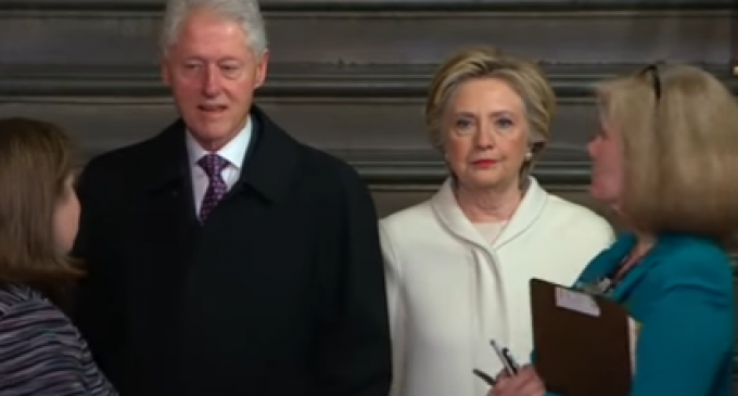 Hillary Clearly Miserable at Trump Inauguration, Crowd Boos and Chants ‘Lock Her Up’