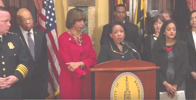 AG Lynch Continues to Push Obama Agenda in Federalizing Baltimore Police Department