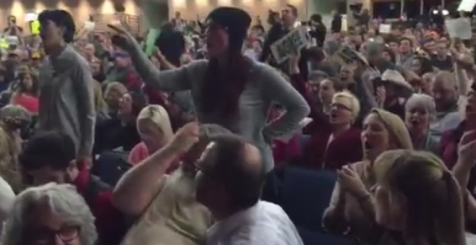 Left-Wing Protesters Disrupt Chaffetz Town Hall