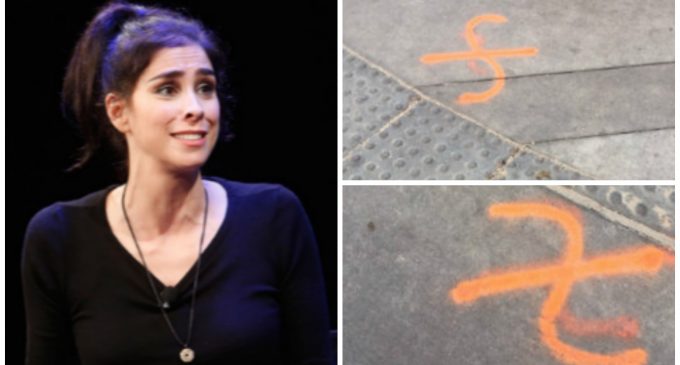 Sarah Silverman Mistakes Construction Markers for Swastikas