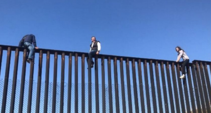 Mexican Lawmaker Climbs Border Wall to Prove Point to Trump