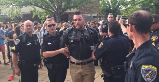 Antifa Provocateurs Forced to Unmask by Police at Auburn, Spencer Speech Goes on as Planned