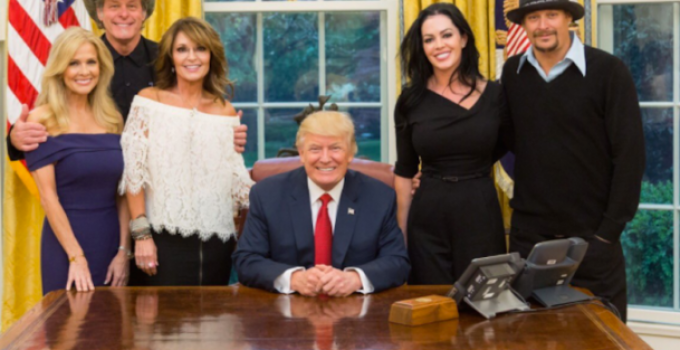 Kid Rock, Sarah Palin, and Ted Nugent Visit Trump, Troll Hillary Clinton