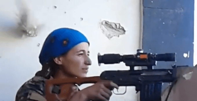 Fierce Woman Kurdish Sniper Laughs Off Near-Fatal ISIS Bullet