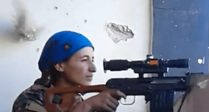 Fierce Woman Kurdish Sniper Laughs Off Near-Fatal ISIS Bullet