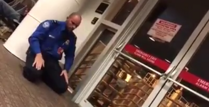 TSA Agent Alarms Passengers after Dropping to the Ground, Praying to Allah