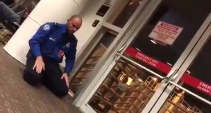 TSA Agent Alarms Passengers after Dropping to the Ground, Praying to Allah