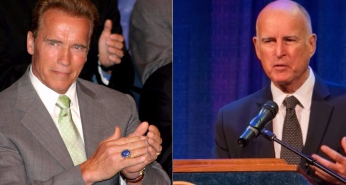 Schwarzenegger Teams Up with CA Gov Brown to Play President